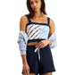 Tommy Jeans Women's Skeleton Logo Bra Top Blue Size Medium