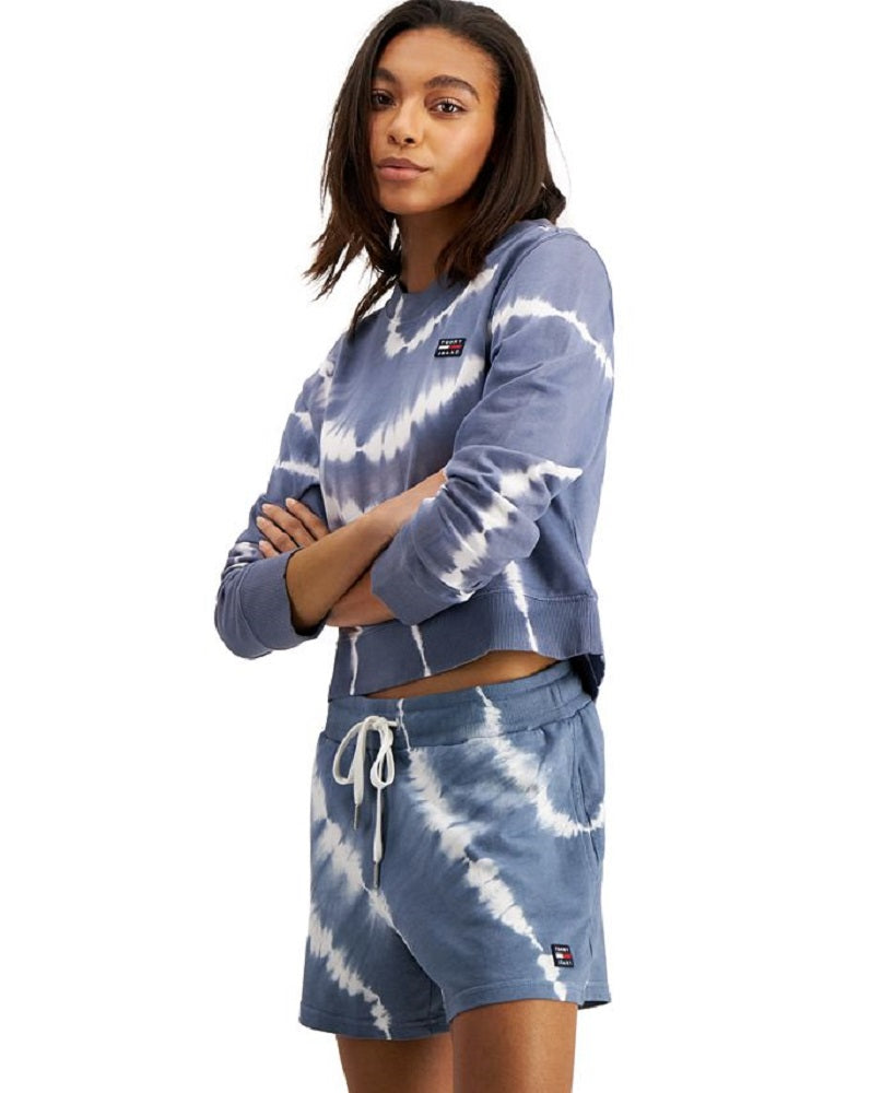 Tommy Jeans Women's Tie Dyed Sweatshirt Blue Size Small