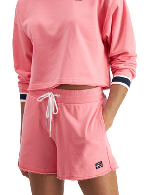 Tommy Jeans Women's Oversized Cropped Sweatshirt Pink Size Medium