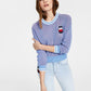 Tommy Jeans Women's Cotton Mesh Stitch Sweater Blue Size Large