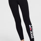 Tommy Jeans Women's Side Logo Print Leggings Black Size Small