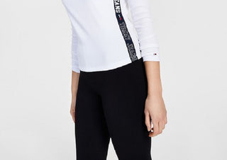 Tommy Jeans Women's Square Neck Logo T-Shirt White Size Large