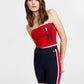 Tommy Jeans Women's Fused Logo Bandeau Red Size Small