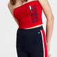 Tommy Jeans Women's Fused Logo Bandeau Red Size Small