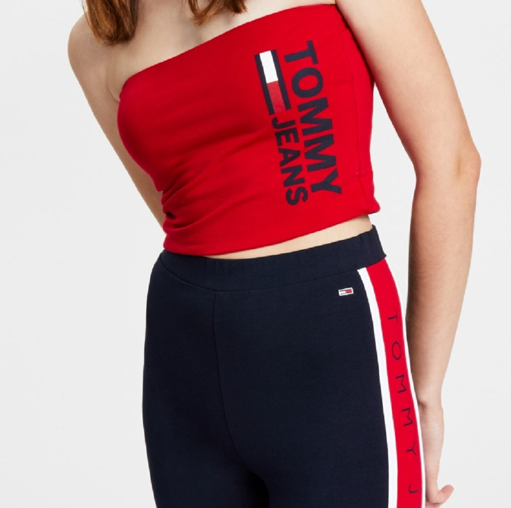 Tommy Jeans Women's Fused Logo Bandeau Red Size Small