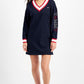 Tommy Jeans Women's Contrast Trim Sweatshirt Dress Blue