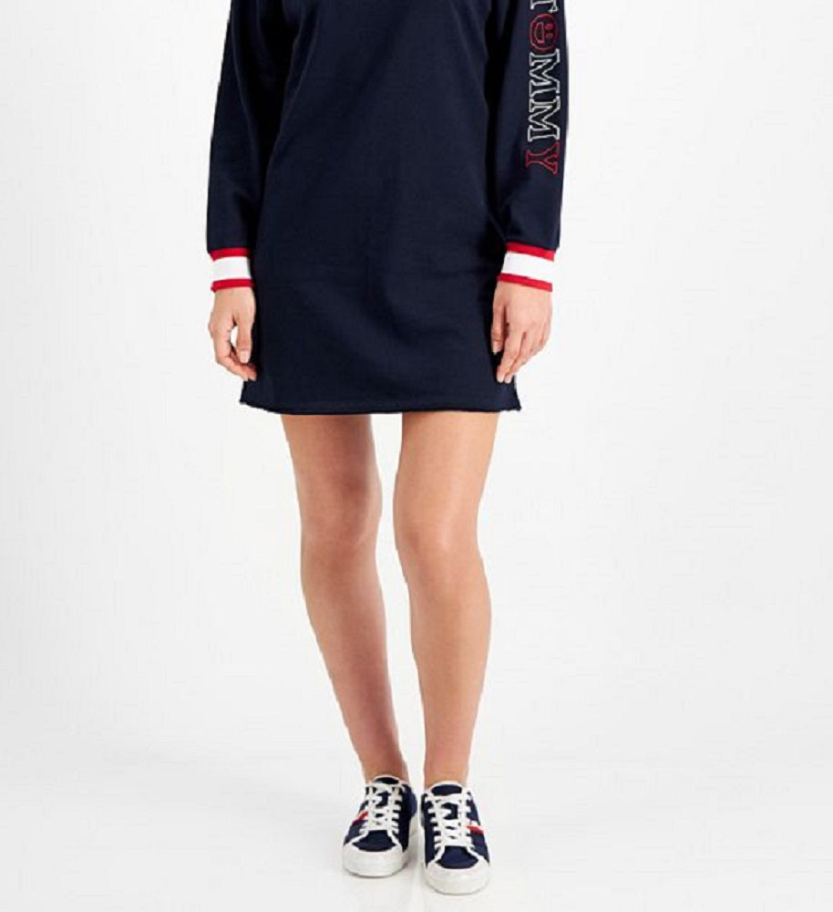 Tommy Jeans Women's Contrast Trim Sweatshirt Dress Blue