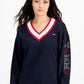 Tommy Jeans Women's Contrast Trim Sweatshirt Dress Blue Size Large