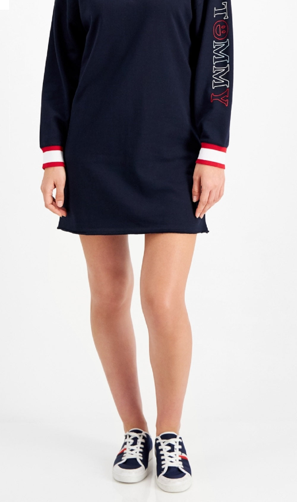 Tommy Jeans Women's Contrast Trim Sweatshirt Dress Blue