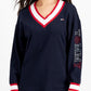 Tommy Jeans Women's Contrast Trim Sweatshirt Dress Blue
