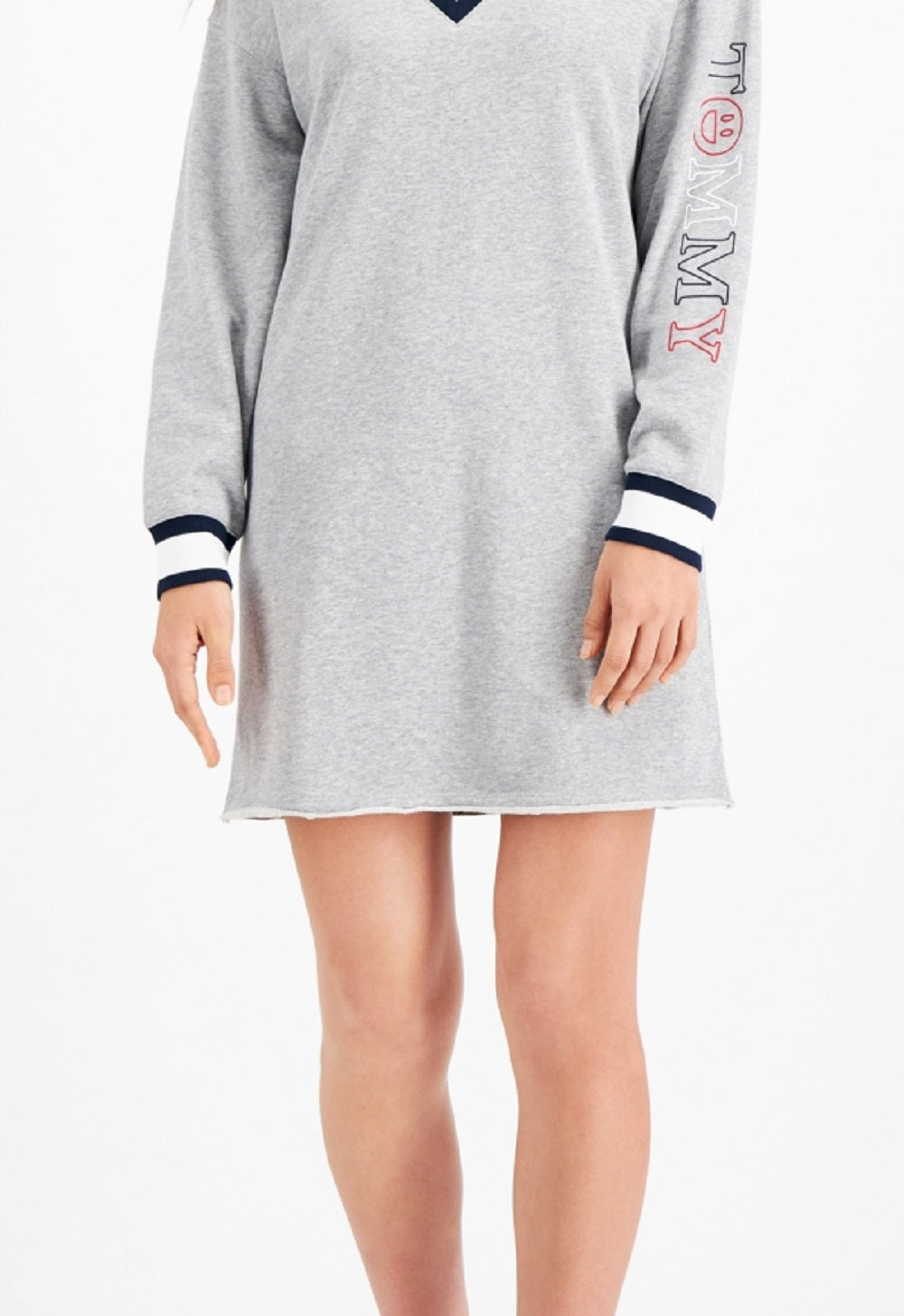 Tommy Jeans Women's Contrast Trim Sweatshirt Dress Gray Size Small