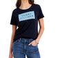 Tommy Hilfiger Women's Contrast Logo T-Shirt Blue Size Small