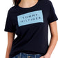 Tommy Hilfiger Women's Contrast Logo T-Shirt Blue Size Small