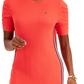 Tommy Hilfiger Women's Solid Ribbed Puff Sleeve Dress Red Size Large
