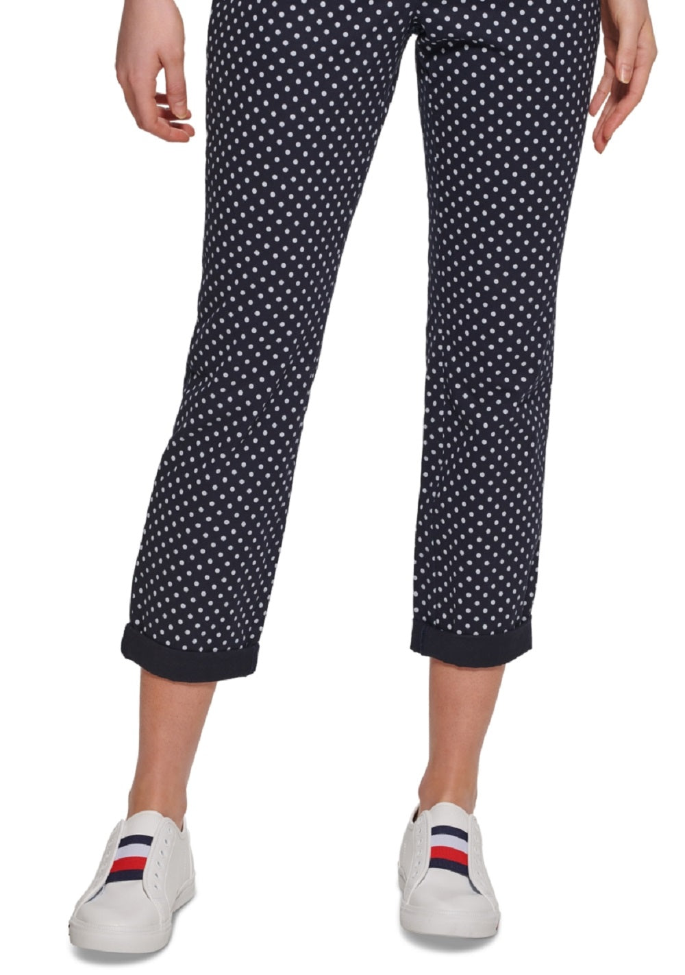 Tommy Hilfiger Women's Dot Print Chino Pants Blue Size 14