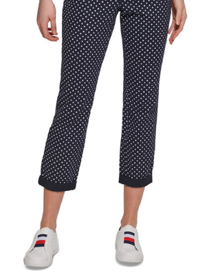 Tommy Hilfiger Women's Dot Print Chino Pants Blue Size 10