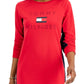 Tommy Hilfiger Women's Logo Sweatshirt Dress Red Size Medium