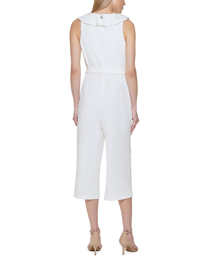 Tommy Hilfiger Women's Sleeveless V Neck Jumpsuit White Size 12