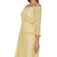 Tommy Hilfiger Women's Eloise Ditsy Print Off The Shoulder Dress Yellow Size 8