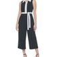 Tommy Hilfiger Women's Colorblocked Belted Jumpsuit Black Size 16