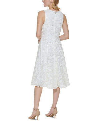 Tommy Hilfiger Women's Retro Daisy Fit & Flare Dress White Size 6
