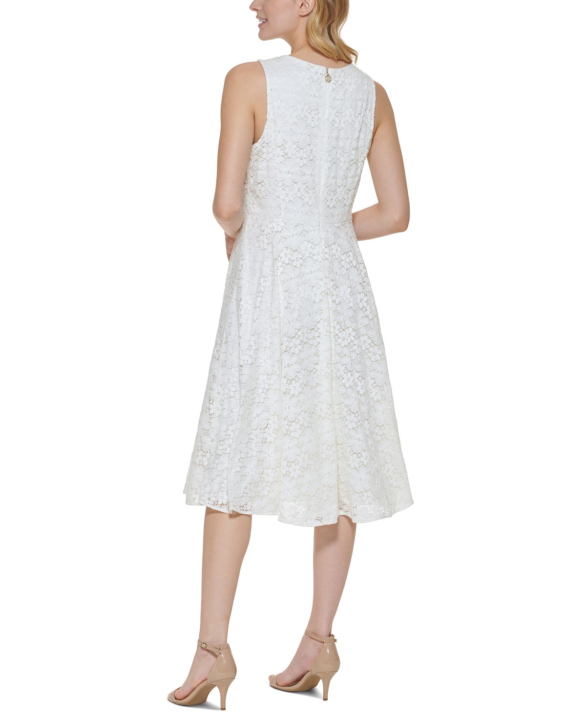Tommy Hilfiger Women's Retro Daisy Fit & Flare Dress White Size 4