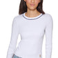 Tommy Hilfiger Women's Cotton Crewneck Sweater White Size X-Small