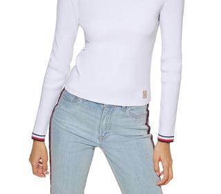 Tommy Hilfiger Women's Cotton Crewneck Sweater White Size X-Small