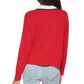 Tommy Hilfiger Women's Johnny Collar Sweater Red Size Large