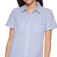 Tommy Hilfiger Women's Cotton Camp Shirt Blue Size X-Large