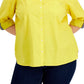 Tommy Hilfiger Women's Cotton Roll Tab Shirt Yellow Size 2X