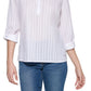 Tommy Hilfiger Women's Striped Cotton Tunic Top White Size Large