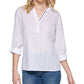 Tommy Hilfiger Women's Striped Cotton Tunic Top White Size Large