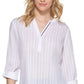 Tommy Hilfiger Women's Striped Cotton Tunic Top White Size Large