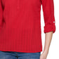 Tommy Hilfiger Women's Striped Cotton Tunic Top Red Size X-Large