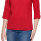 Tommy Hilfiger Women's Striped Cotton Tunic Top Red Size Medium