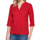Tommy Hilfiger Women's Striped Cotton Tunic Top Red Size Medium