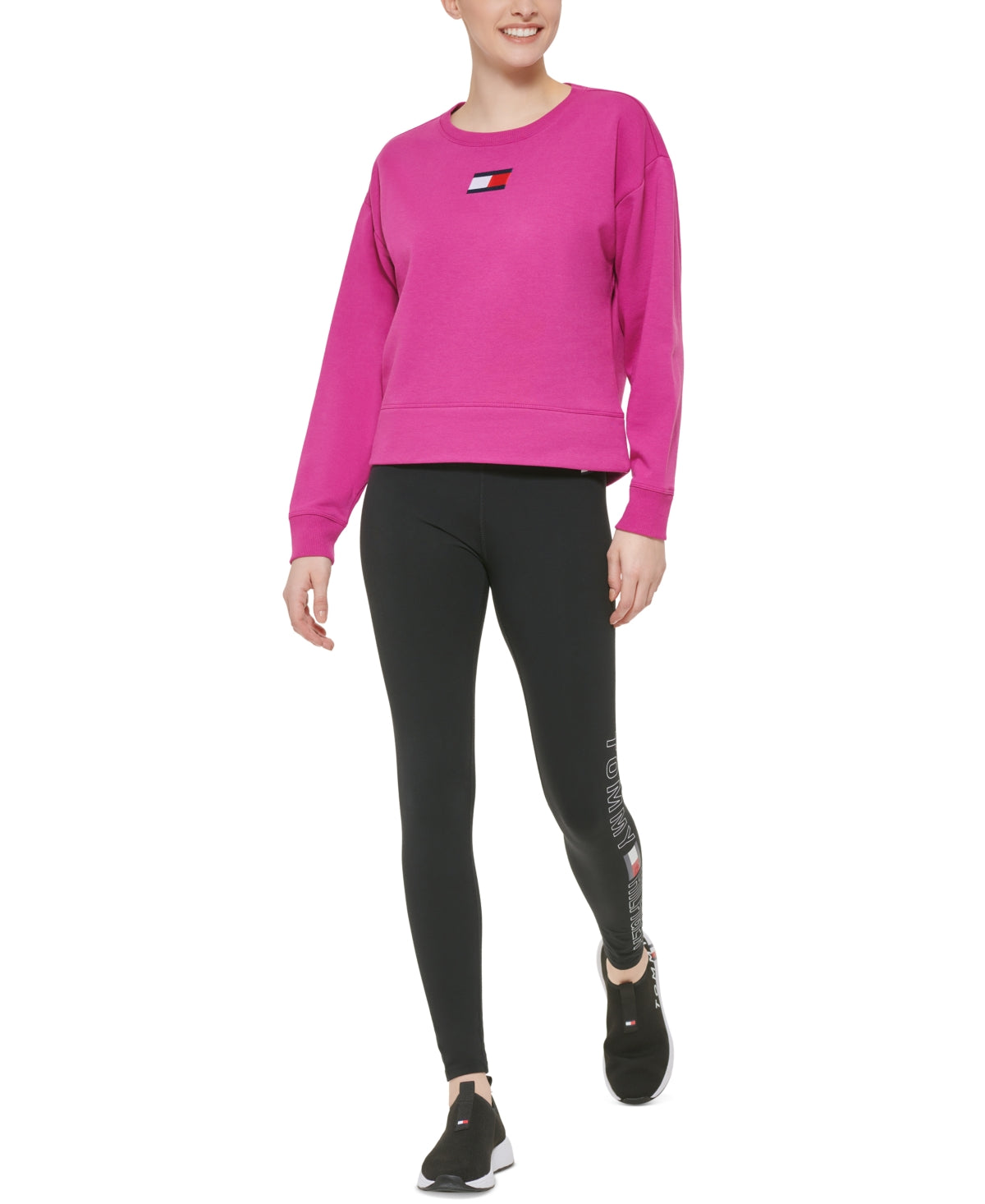 Tommy Hilfiger Women's Logo Sweatshirt Pink Size Small
