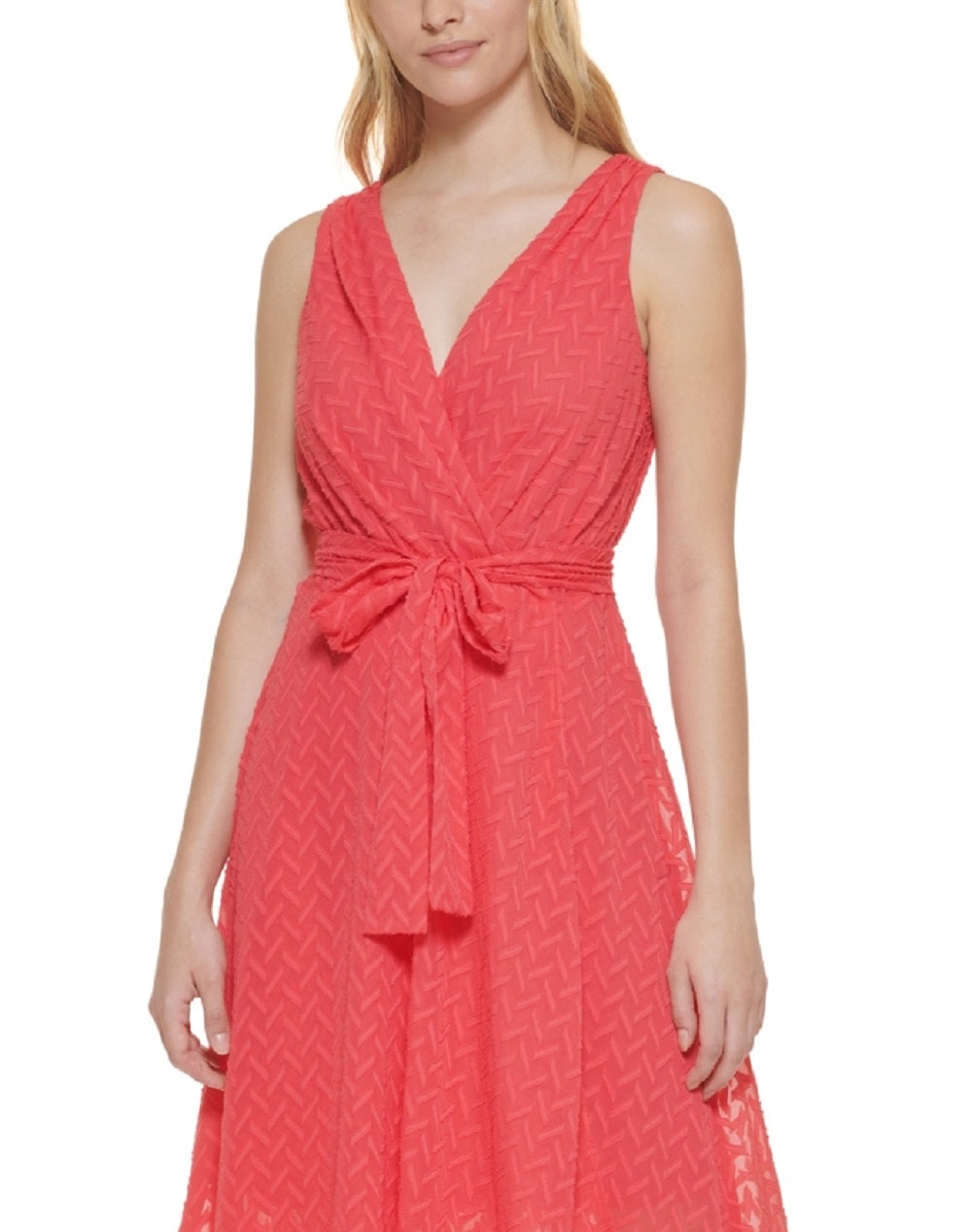 Tommy Hilfiger Women's Surplice Midi Dress Red Size 14