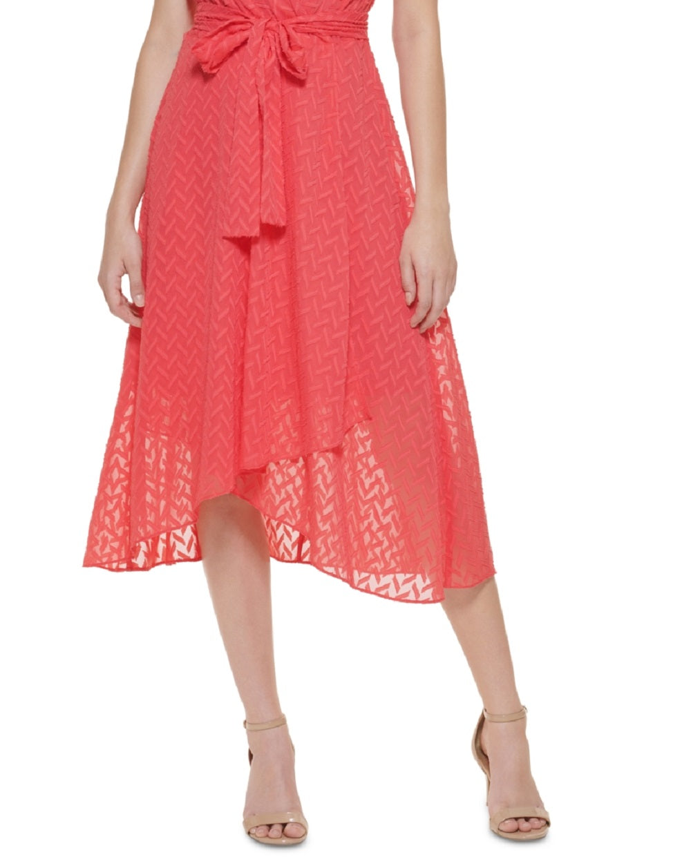 Tommy Hilfiger Women's Surplice Midi Dress Red Size 14