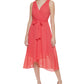 Tommy Hilfiger Women's Surplice Midi Dress Red Size 14