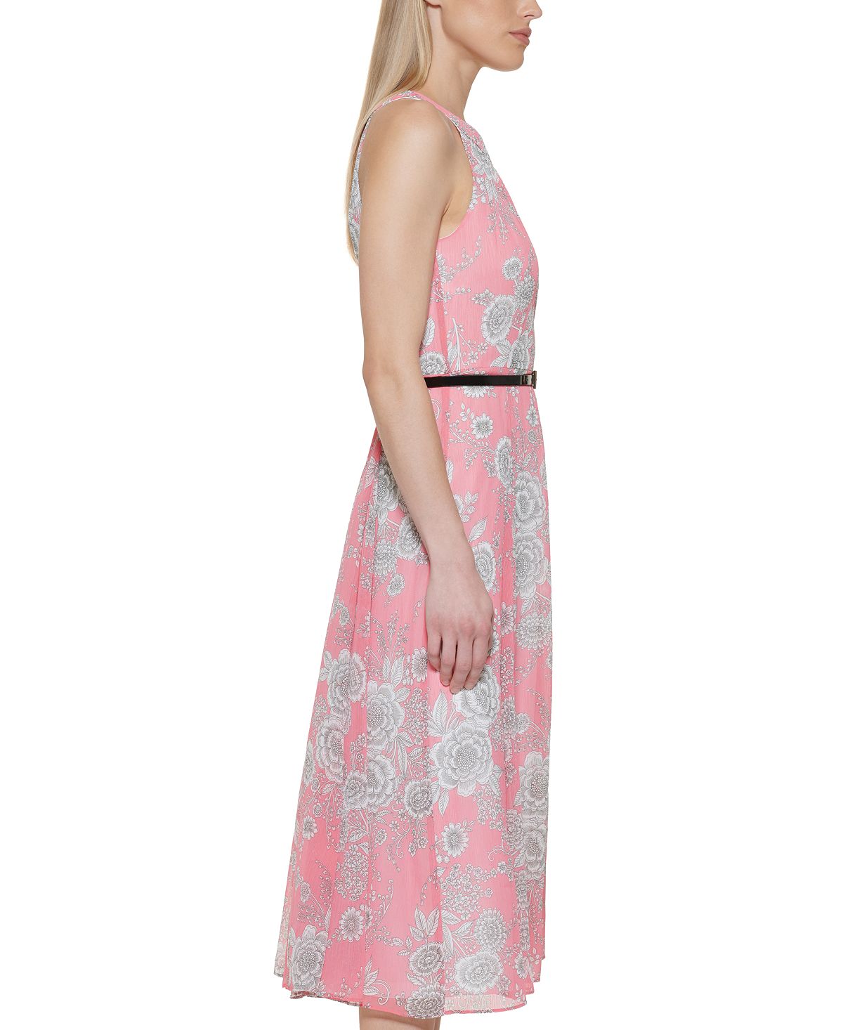 Tommy Hilfiger Women's Floral Print Halter Midi Dress Pink Size 8