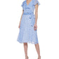Tommy Hilfiger Women's Printed Capelet Midi Dress Blue Size 12