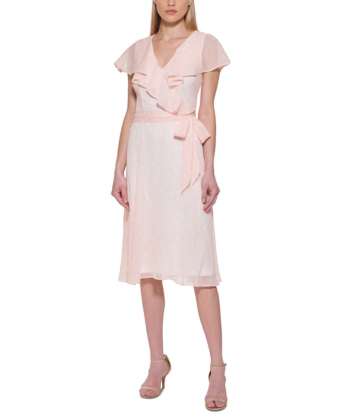 Tommy Hilfiger Women's Capelet Midi Dress Pink Size 14