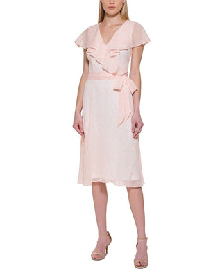 Tommy Hilfiger Women's Capelet Midi Dress Pink Size 14