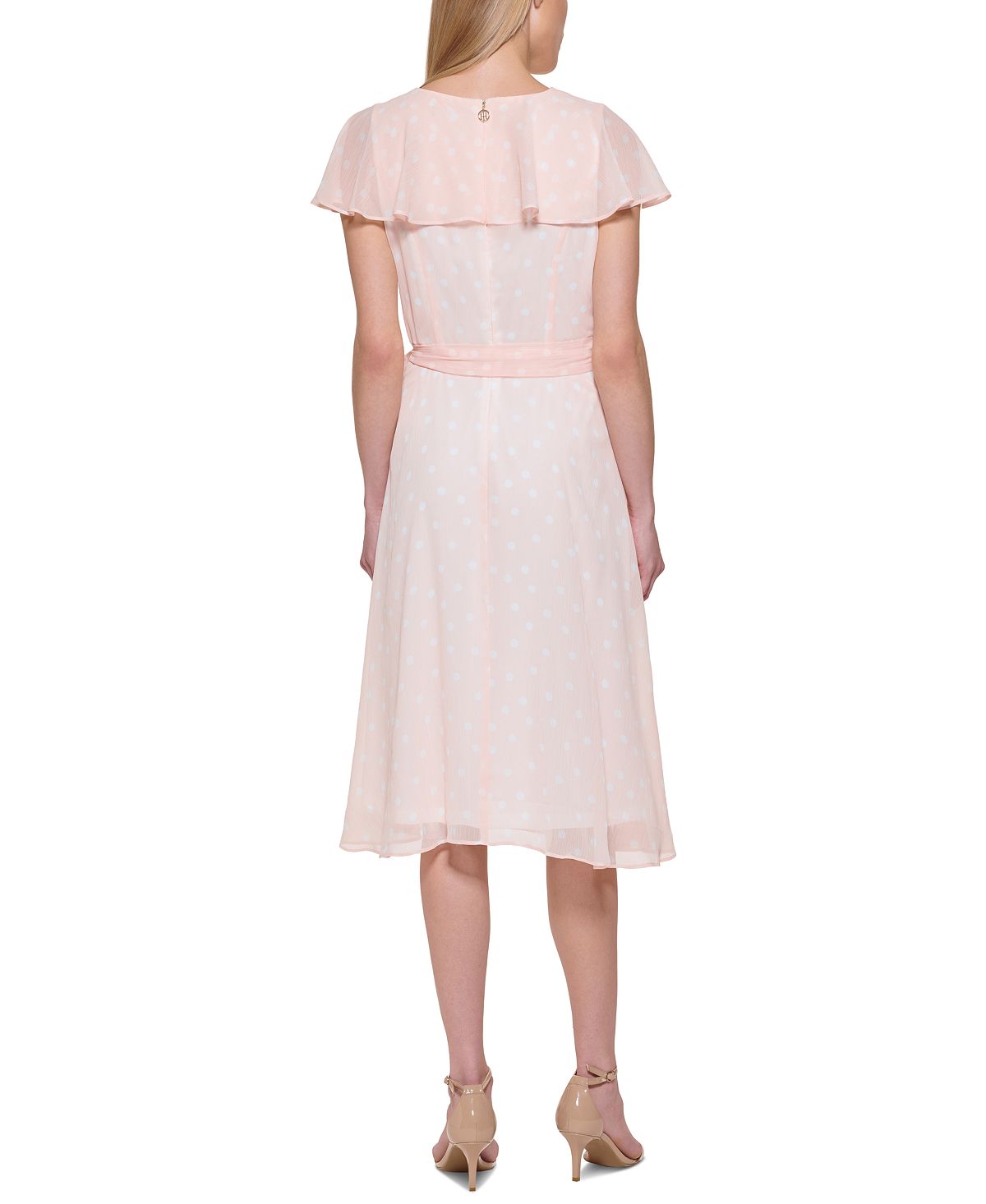 Tommy Hilfiger Women's Capelet Midi Dress Pink Size 14