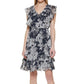 Tommy Hilfiger Women's Floral Print Fit & Flare Dress Blue Size 8