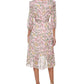 Tommy Hilfiger Women's Printed Balloon Sleeve Faux Wrap Dress Pink Size 10