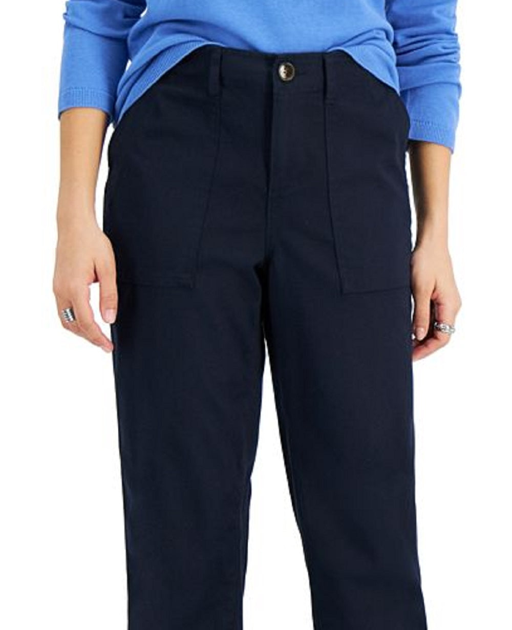 Tommy Hilfiger Women's Cropped Utility Pants Blue Size X-Large