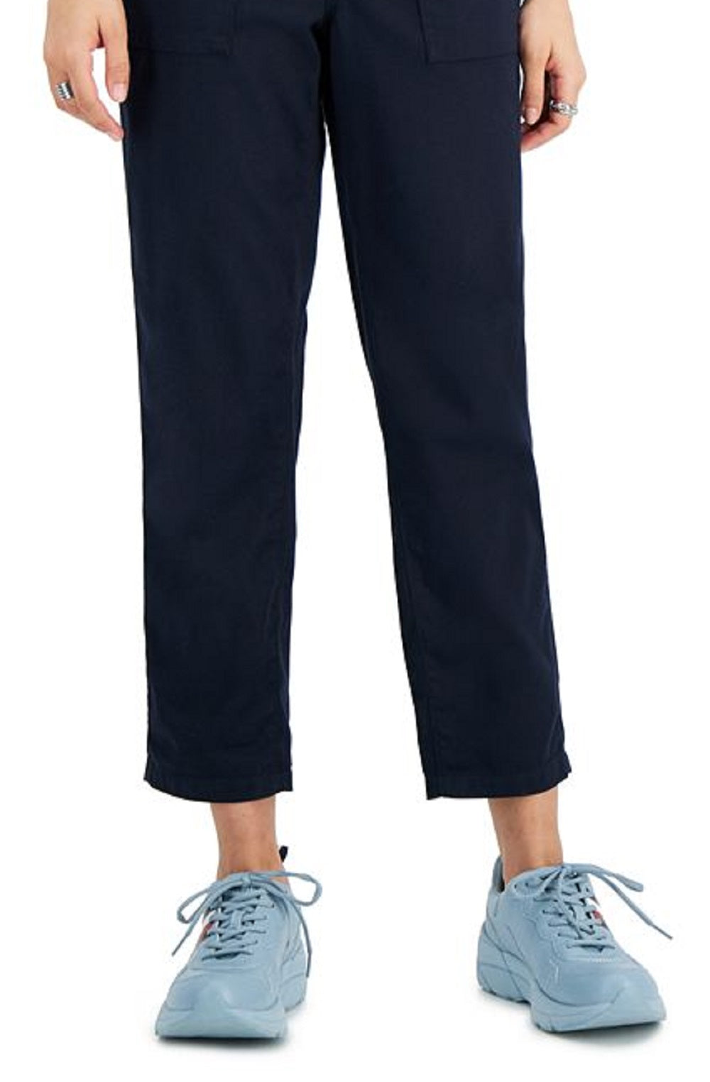Tommy Hilfiger Women's Cropped Utility Pants Blue Size X-Large